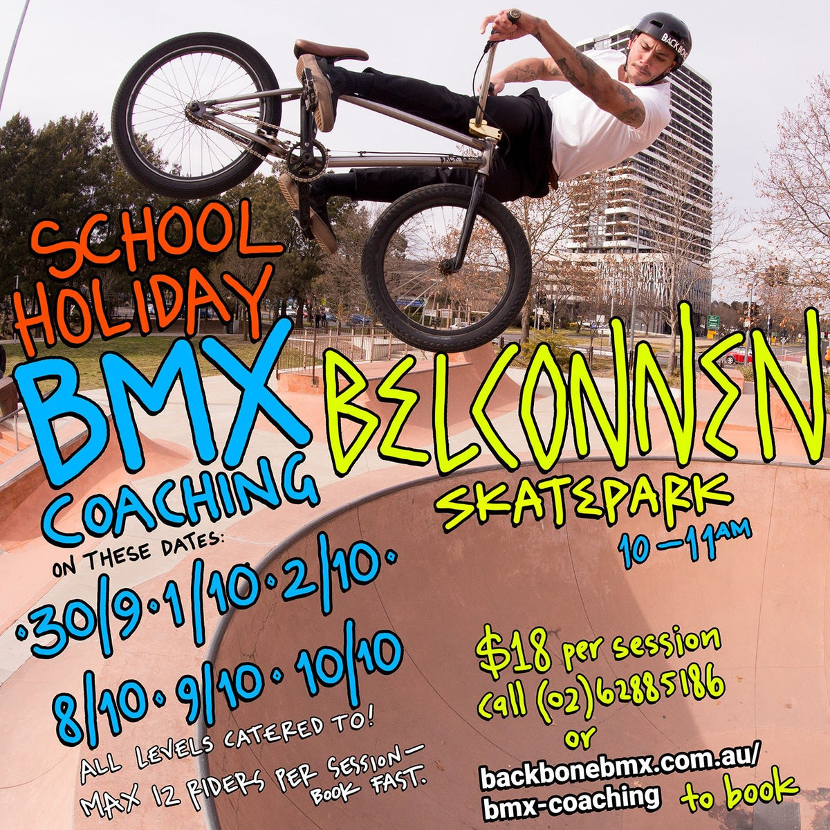 Ride BMX this school holidays in Canberra Back Bone BMX