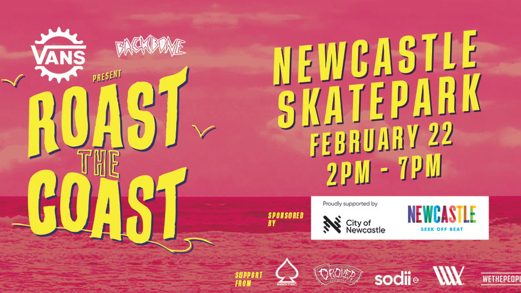 roast the coast bmx jam newcastle flyer with details february 22