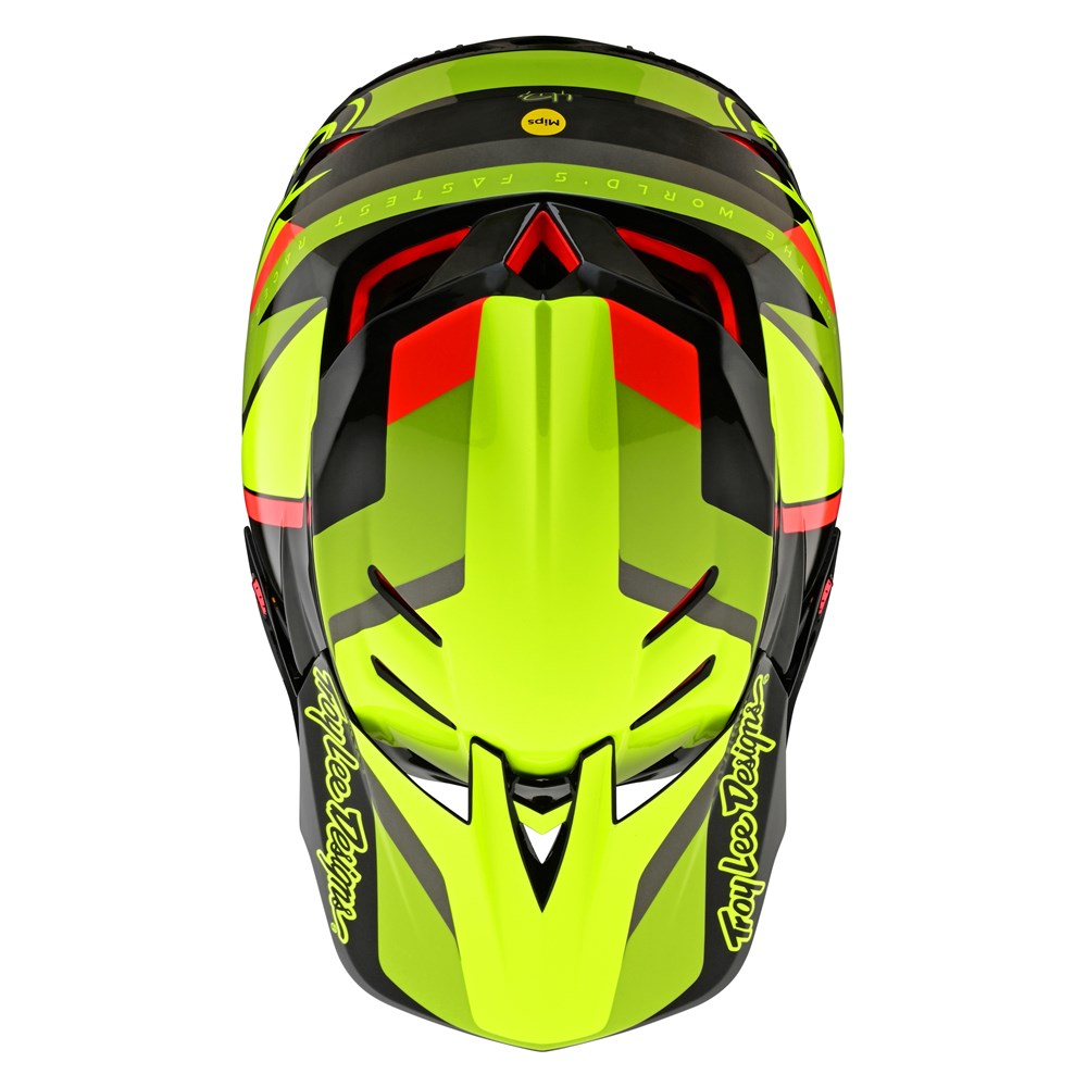 Troy Lee Designs D4 Carbon Mips Helmet (2024) - Omega Black/Yellow | Buy now at Australia's #1 BMX shop