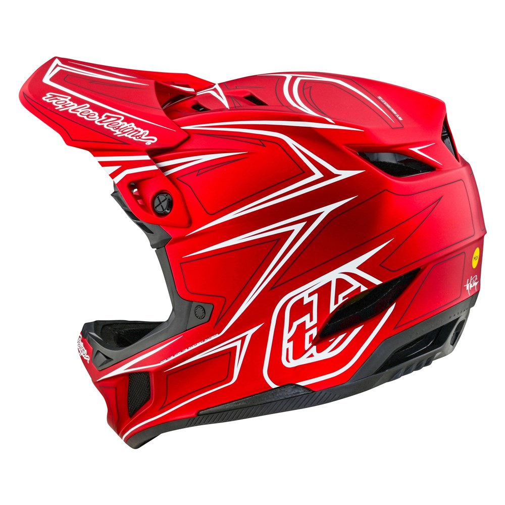 Troy Lee Designs D4 Composite Mips Helmet (2024) - Pinned Light Red | Buy now at Australia's #1 BMX shop
