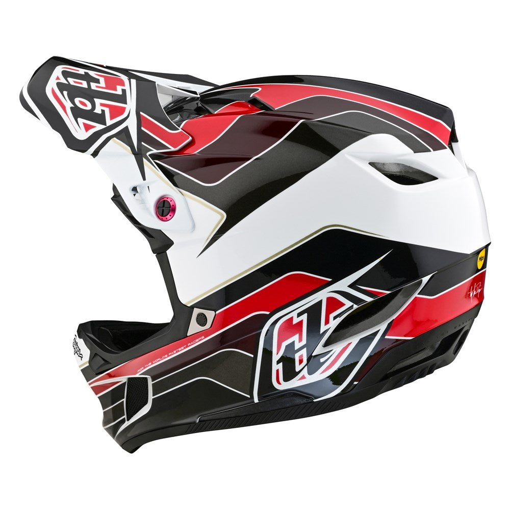 Troy Lee Designs D4 Polyacrylite Mips Helmet (2024) - Block Charcoal/Red | Buy now at Australia's #1 BMX shop