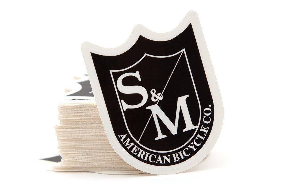 S&M Shield Sticker - Black/White Medium | Buy now at Australia's #1 BMX shop