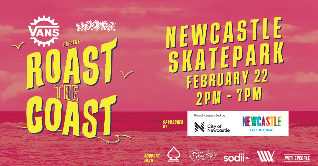 roast the coast bmx jam newcastle flyer with details february 22