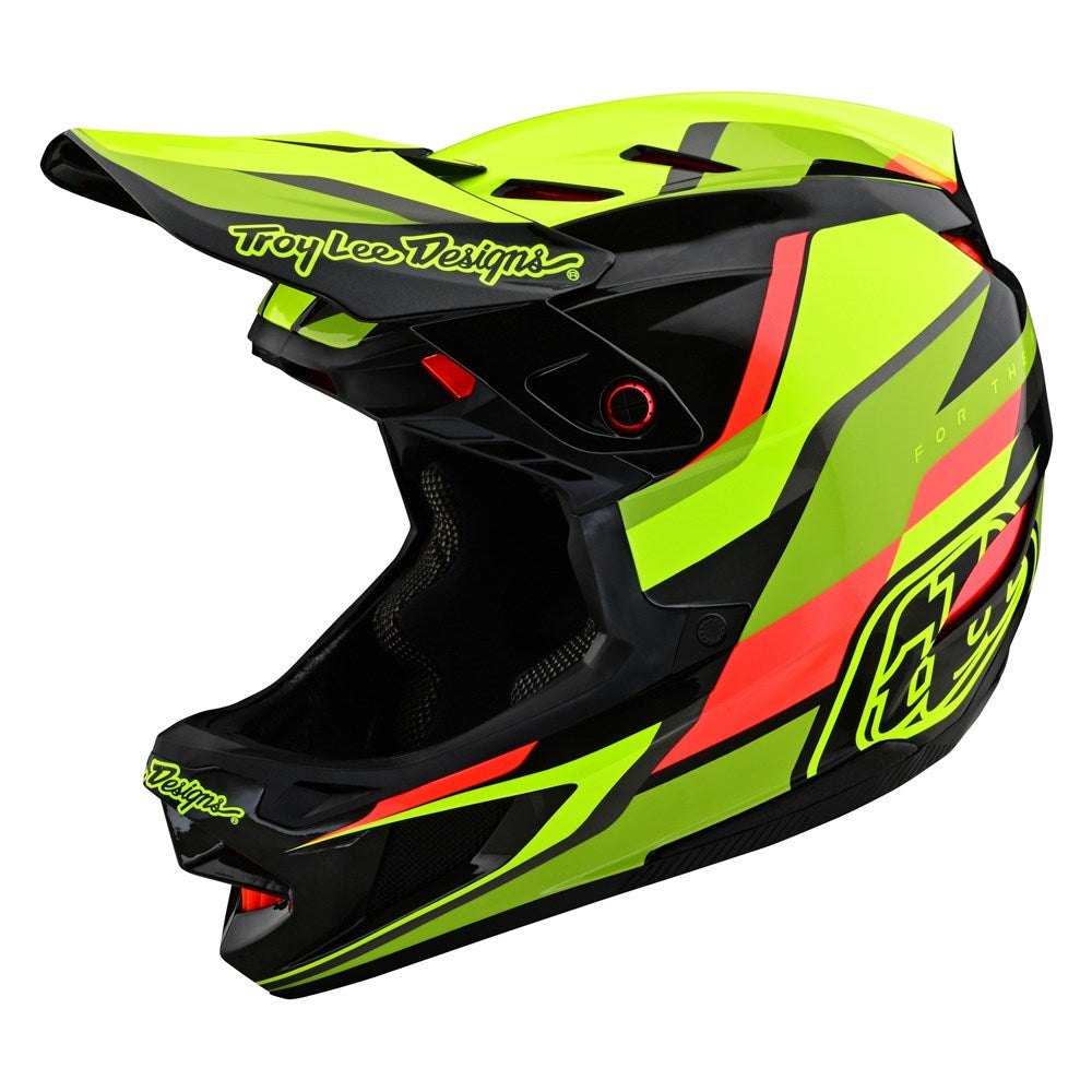 Troy Lee Designs D4 Carbon Mips Helmet (2024) - Omega Black/Yellow | Buy now at Australia's #1 BMX shop
