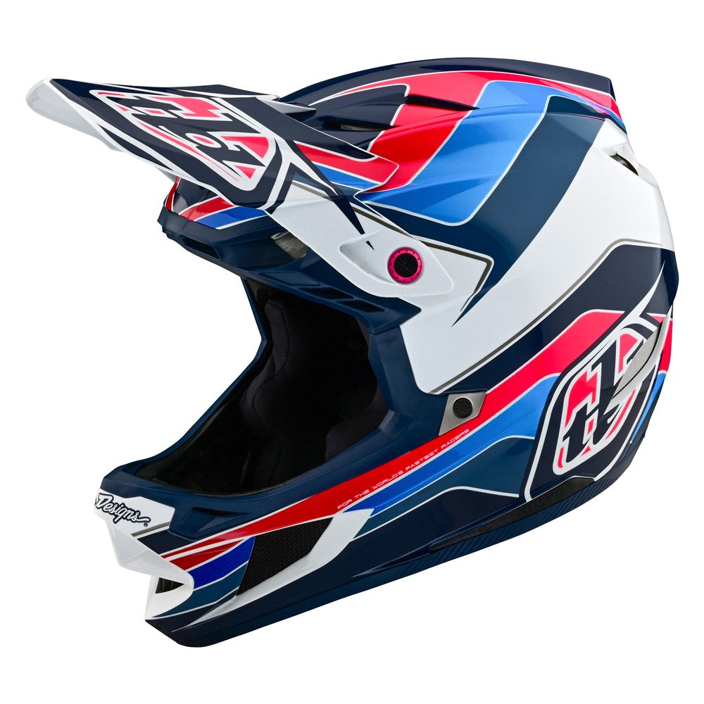 Troy Lee Designs D4 Polyacrylite Mips Helmet (2024) - Block Blue/White | Buy now at Australia's #1 BMX shop
