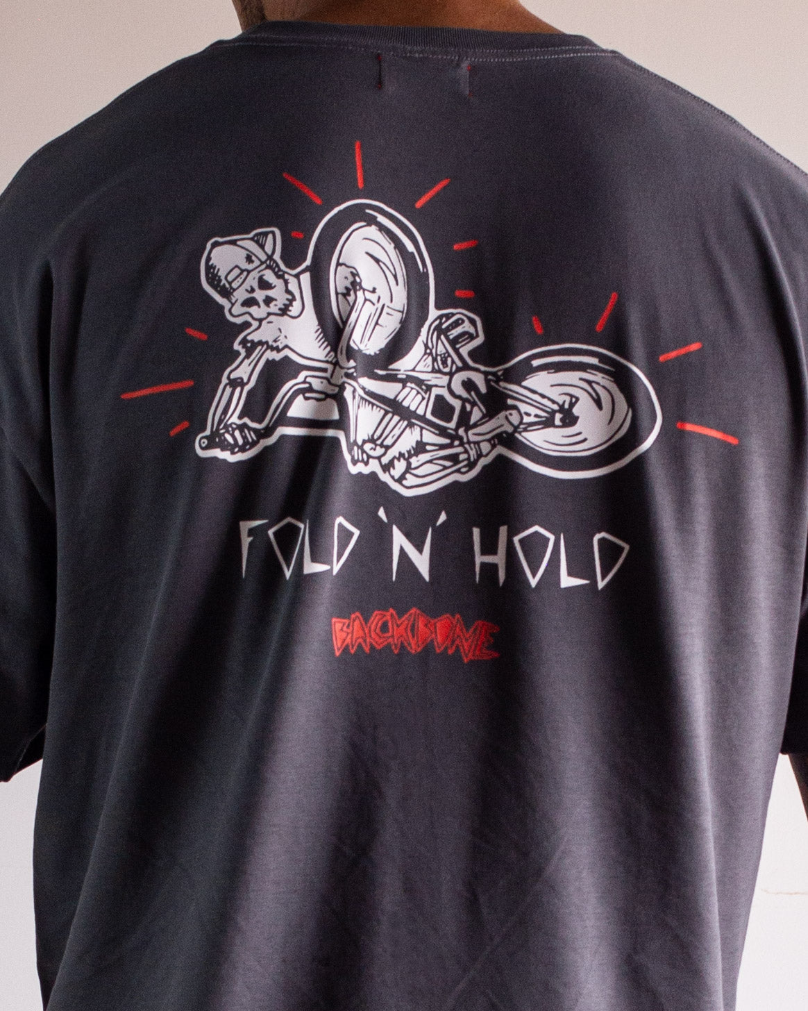 トップス everyone back logo Tee BK M Backbone BMX t-shirt | Fold N Hold Tee – Back Bone BMX