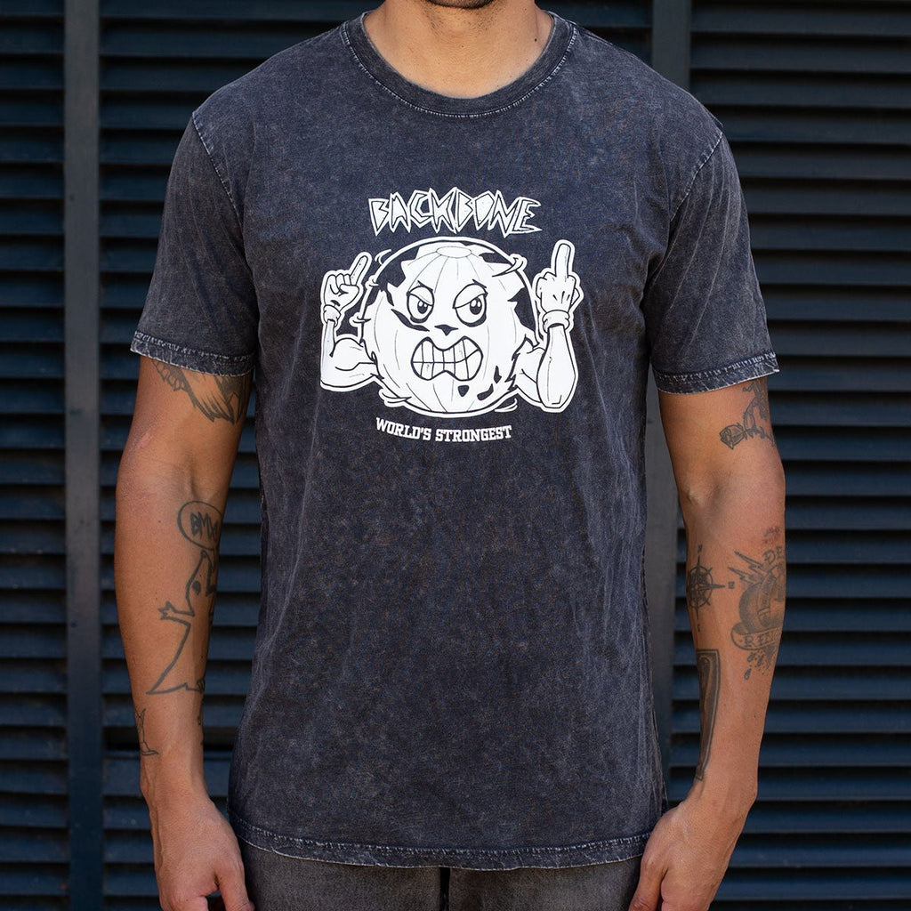Backbone BMX World's Strongest T-Shirt - Stone Wash - Back Bone BMX