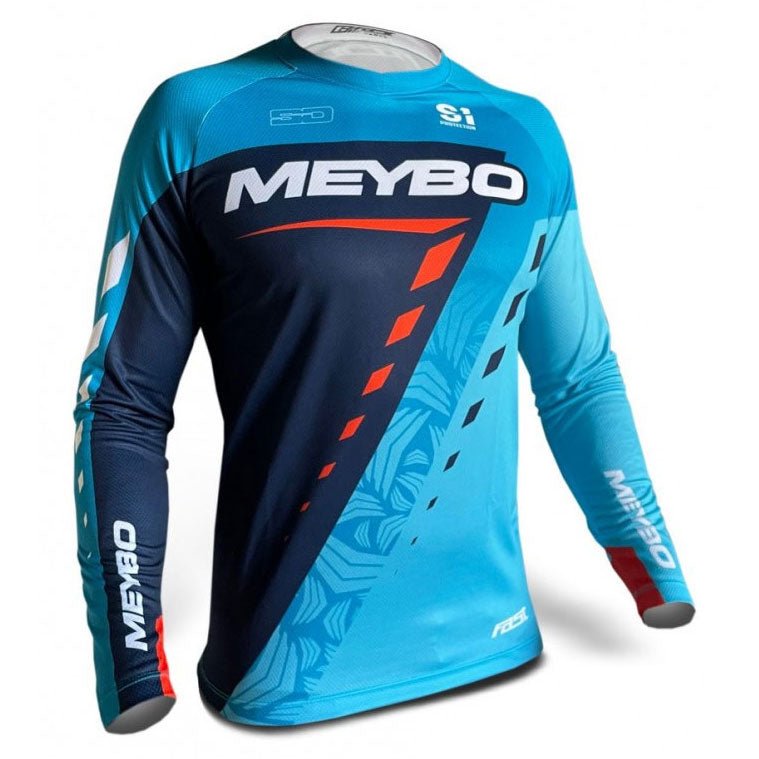 Meybo BMX Race Jersey - V5 Navy/Cyan - Back Bone BMX