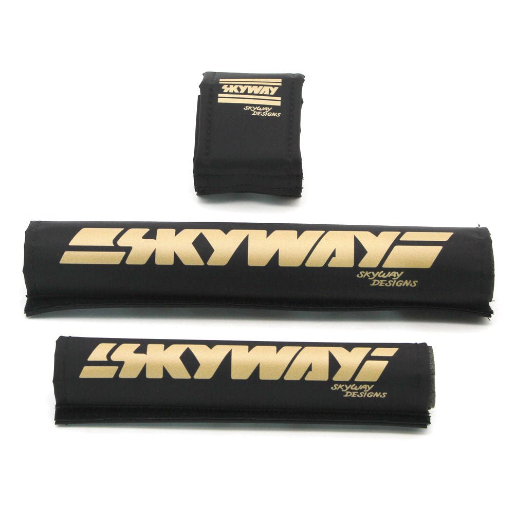 ブラックにゴールド文字ですSKYWAY pad set スカイウェイ パッド 3点セット OLD BMX