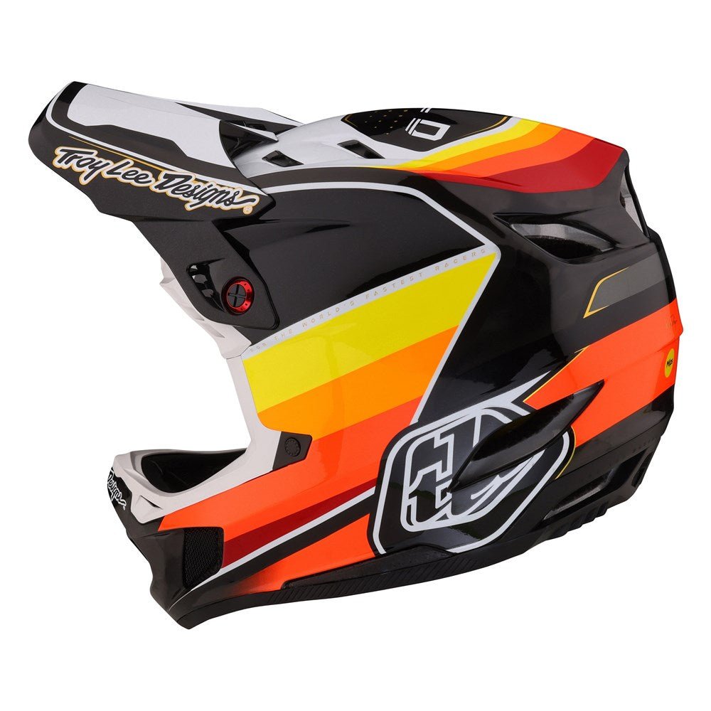 Troy Lee Designs D4 Carbon Mips Helmet - Reverb Black/White - Back Bone BMX