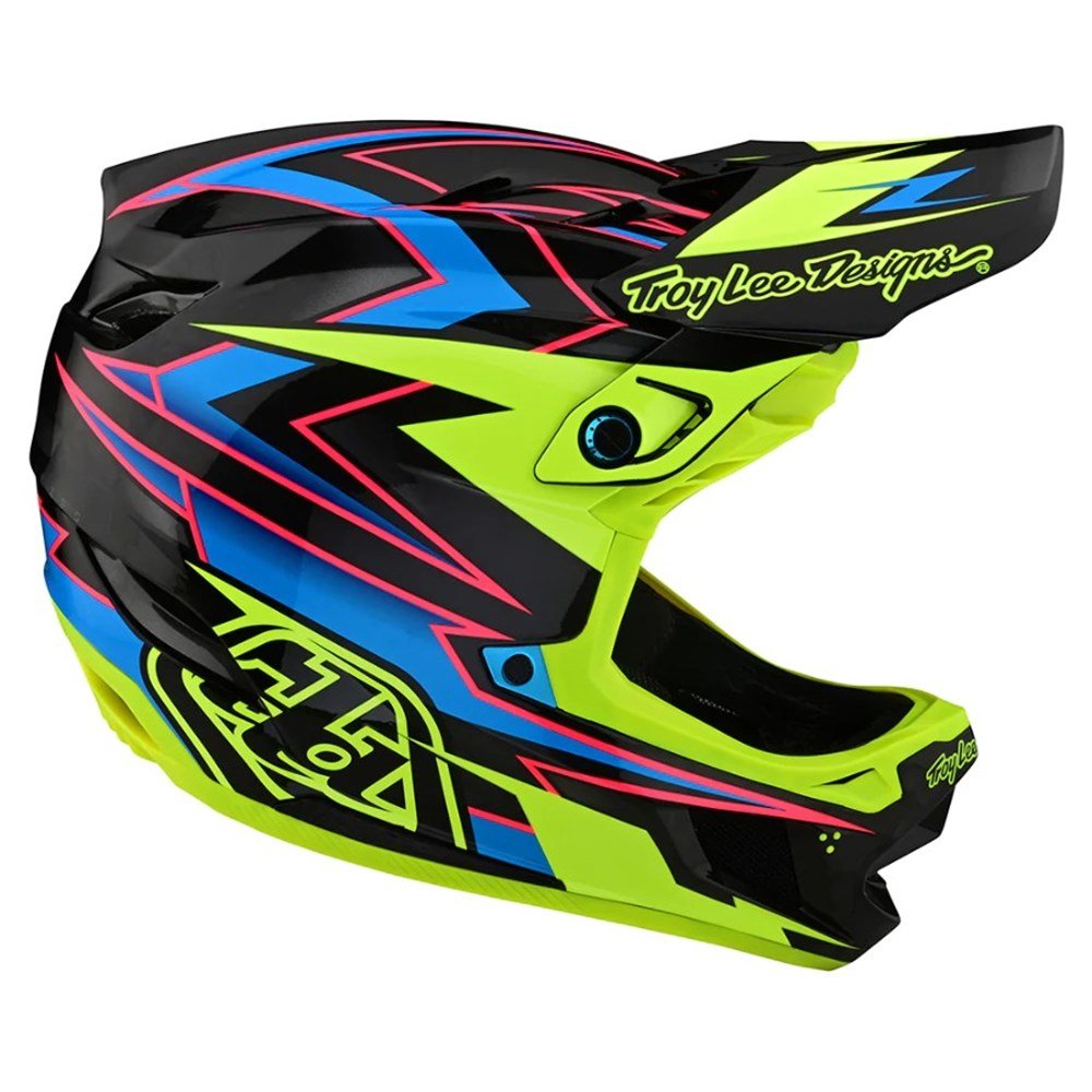 Troy Lee Designs D4 Carbon Mips Helmet - Volt Black/Flo Yellow - Back Bone BMX